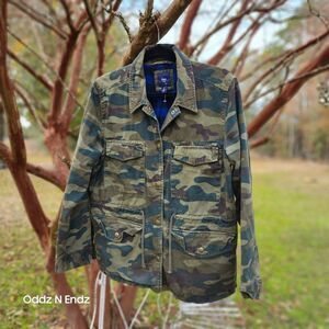 Gap Women's Camouflage Utility Jacket With Drawstring Button Up & Pockets US Siz